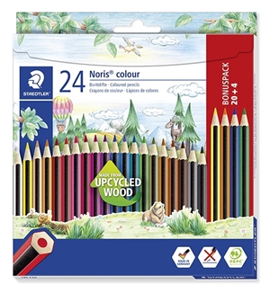 Staedtler Crayon de couleur Noris en bois recyclé ass (20+4)